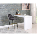  Color_Grey -- Sleek Grey Velvet Upholstered Bar Stool IMAGE 2