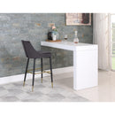  Color_Grey -- Sleek Grey Velvet Upholstered Bar Stool IMAGE 3