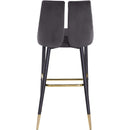  Color_Grey -- Sleek Grey Velvet Upholstered Bar Stool IMAGE 4