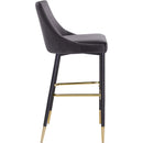  Color_Grey -- Sleek Grey Velvet Upholstered Bar Stool IMAGE 5