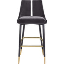  Color_Grey -- Sleek Grey Velvet Upholstered Bar Stool IMAGE 6