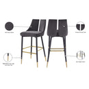  Color_Grey -- Sleek Grey Velvet Upholstered Bar Stool IMAGE 9