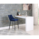 Color_Navy -- Sleek Navy Velvet Upholstered Bar Stool IMAGE 2