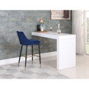  Color_Navy -- Sleek Navy Velvet Upholstered Bar Stool IMAGE 3