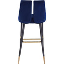  Color_Navy -- Sleek Navy Velvet Upholstered Bar Stool IMAGE 4