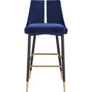  Color_Navy -- Sleek Navy Velvet Upholstered Bar Stool IMAGE 6