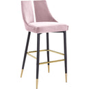  Color_Pink -- Sleek Pink Velvet Upholstered Bar Stool IMAGE 1