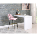  Color_Pink -- Sleek Pink Velvet Upholstered Bar Stool IMAGE 2