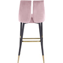  Color_Pink -- Sleek Pink Velvet Upholstered Bar Stool IMAGE 4