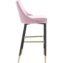  Color_Pink -- Sleek Pink Velvet Upholstered Bar Stool IMAGE 5