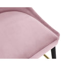  Color_Pink -- Sleek Pink Velvet Upholstered Bar Stool IMAGE 7