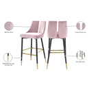  Color_Pink -- Sleek Pink Velvet Upholstered Bar Stool IMAGE 9