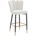 Color_Cream -- Lily Cream Velvet Upholstered Bar Stool IMAGE 1