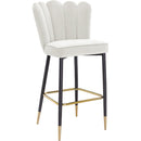  Color_Cream -- Lily Cream Velvet Upholstered Bar Stool IMAGE 1