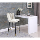  Color_Cream -- Lily Cream Velvet Upholstered Bar Stool IMAGE 2