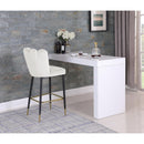  Color_Cream -- Lily Cream Velvet Upholstered Bar Stool IMAGE 3