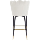  Color_Cream -- Lily Cream Velvet Upholstered Bar Stool IMAGE 4