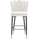  Color_Cream -- Lily Cream Velvet Upholstered Bar Stool IMAGE 6