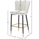  Color_Cream -- Lily Cream Velvet Upholstered Bar Stool IMAGE 8