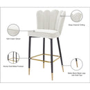  Color_Cream -- Lily Cream Velvet Upholstered Bar Stool IMAGE 9