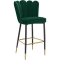  Color_Green -- Lily Green Velvet Upholstered Bar Stool IMAGE 1