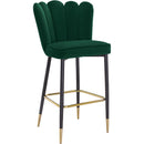  Color_Green -- Lily Green Velvet Upholstered Bar Stool IMAGE 1