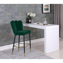  Color_Green -- Lily Green Velvet Upholstered Bar Stool IMAGE 2