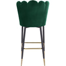  Color_Green -- Lily Green Velvet Upholstered Bar Stool IMAGE 4