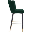  Color_Green -- Lily Green Velvet Upholstered Bar Stool IMAGE 5