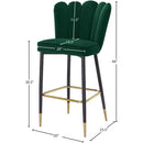  Color_Green -- Lily Green Velvet Upholstered Bar Stool IMAGE 8