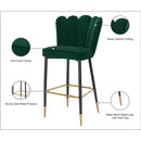  Color_Green -- Lily Green Velvet Upholstered Bar Stool IMAGE 9