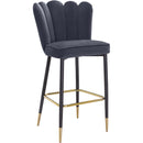 Color_Grey -- Lily Grey Velvet Upholstered Bar Stool IMAGE 1