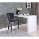  Color_Grey -- Lily Grey Velvet Upholstered Bar Stool IMAGE 2