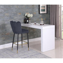  Color_Grey -- Lily Grey Velvet Upholstered Bar Stool IMAGE 3