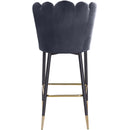  Color_Grey -- Lily Grey Velvet Upholstered Bar Stool IMAGE 4