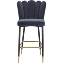  Color_Grey -- Lily Grey Velvet Upholstered Bar Stool IMAGE 6