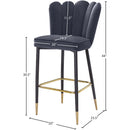  Color_Grey -- Lily Grey Velvet Upholstered Bar Stool IMAGE 8