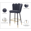  Color_Grey -- Lily Grey Velvet Upholstered Bar Stool IMAGE 9