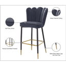 Meridian Lily Grey Velvet Stool IMAGE 9