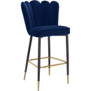  Color_Navy -- Lily Navy Velvet Upholstered Bar Stool IMAGE 1