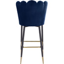  Color_Navy -- Lily Navy Velvet Upholstered Bar Stool IMAGE 4