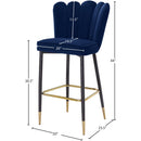  Color_Navy -- Lily Navy Velvet Upholstered Bar Stool IMAGE 8