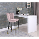  Color_Pink -- Lily Pink Velvet Upholstered Bar Stool IMAGE 2
