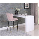  Color_Pink -- Lily Pink Velvet Upholstered Bar Stool IMAGE 3