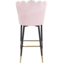  Color_Pink -- Lily Pink Velvet Upholstered Bar Stool IMAGE 4