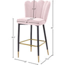  Color_Pink -- Lily Pink Velvet Upholstered Bar Stool IMAGE 8