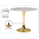  Meridian Holly 36" Gold Marble Veneer Top And Metal Base Dining Table IMAGE 5