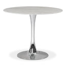  Meridian Holly 36" Chrome Marble Veneer Top And Metal Base Dining Table IMAGE 1