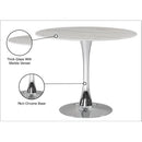  Meridian Holly 36" Chrome Marble Veneer Top And Metal Base Dining Table IMAGE 5