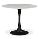  Meridian Holly 36" Black Marble Veneer Top And Metal Base Dining Table IMAGE 1
